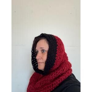 Cowl Neck Hoodie, Hooded Cape, Hand crocheted Hood, Infinity Scarf Neck Warmer,
